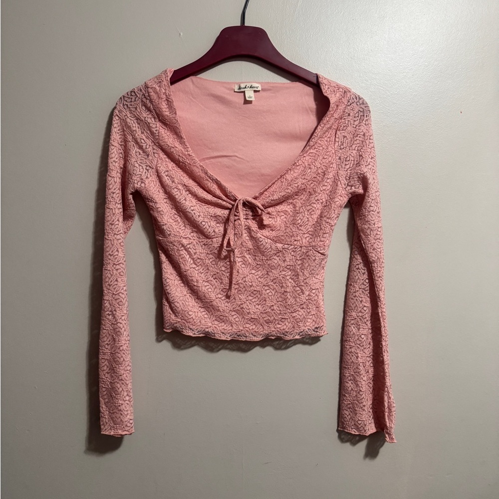 Derek Heart Lace Long Sleeve Top Woman’s Size M